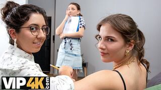 DYKE4K  Lady boss knows how to satisfy her assistant and new office worker