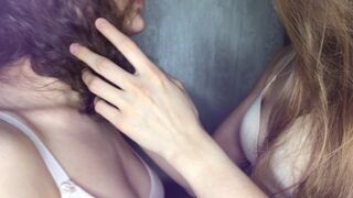 Lesbian girls kissing  ASMR kissing