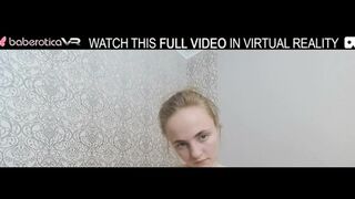 Solo brunette with big tits Lassie masturbates on the couch with a vibrator,in VR.