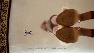 Giantess girlfriend crushes her boyfriend with her high heels