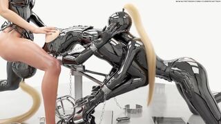 Dominas Hardcore Restrained and Locked to Each Other 3D BDSM Animation